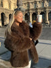 Ferryhill Brown Faux Fur Long Jacket - Luxurious Warmth & Style