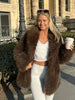 Ferryhill Brown Faux Fur Long Jacket - Luxurious Warmth & Style
