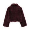 Faux Fur Coat Women - Luxurious Burgundy Winter Warmth & Style