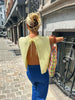 Butter Yellow Open-Back Knit Vest - Stylish & Lightweight Summer Essential