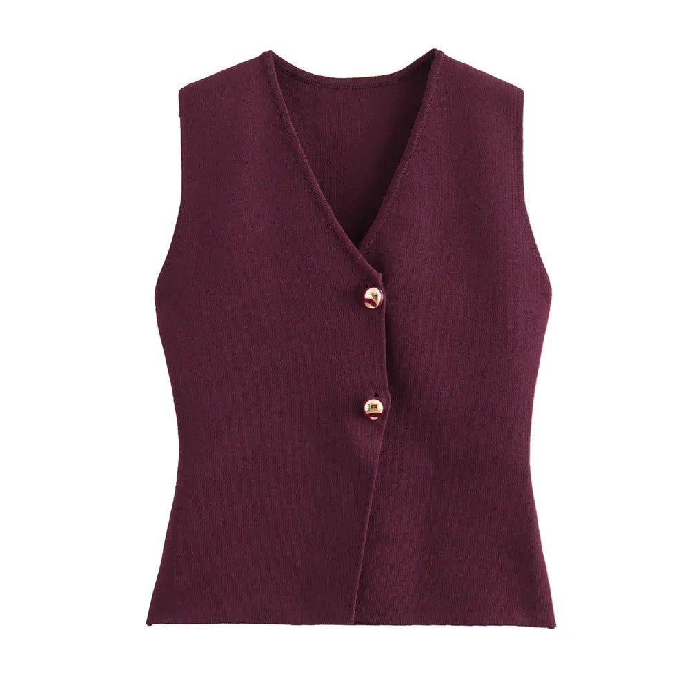 Variant image for Diana Tricot Knit Vest - Elegant Sweater Vest for Women, Versatile Style-4