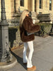Ferryhill Brown Faux Fur Long Jacket - Luxurious Warmth & Style