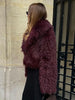 Faux Fur Coat Women - Luxurious Burgundy Winter Warmth & Style