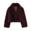 Faux Fur Coat Women - Luxurious Burgundy Winter Warmth & Style
