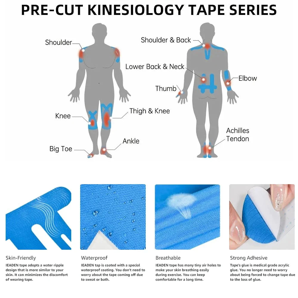 MoveFree™ - Pre-Cut Kinesiology Tape | Instant Joint Support That Lasts (6+4 FREE)
