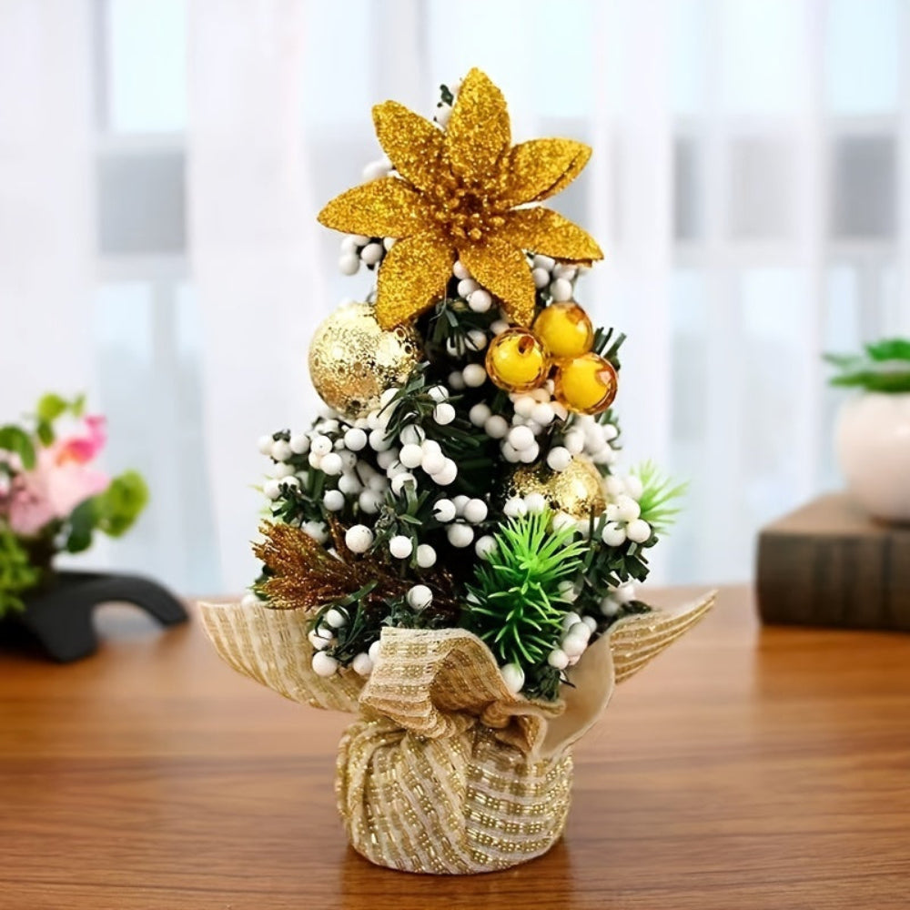 Small Christmas Tree Tabletop Holiday Decoration Set Trio