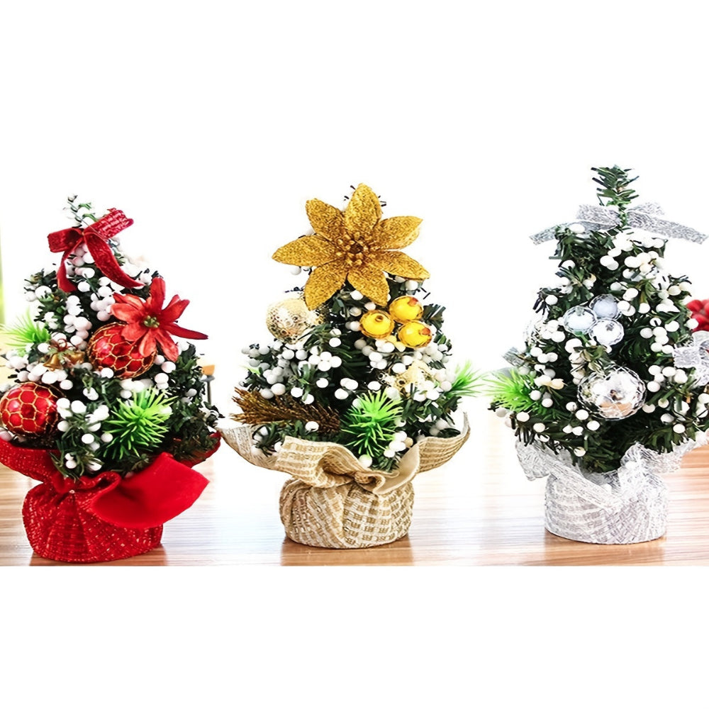 Small Christmas Tree Tabletop Holiday Decoration Set Trio