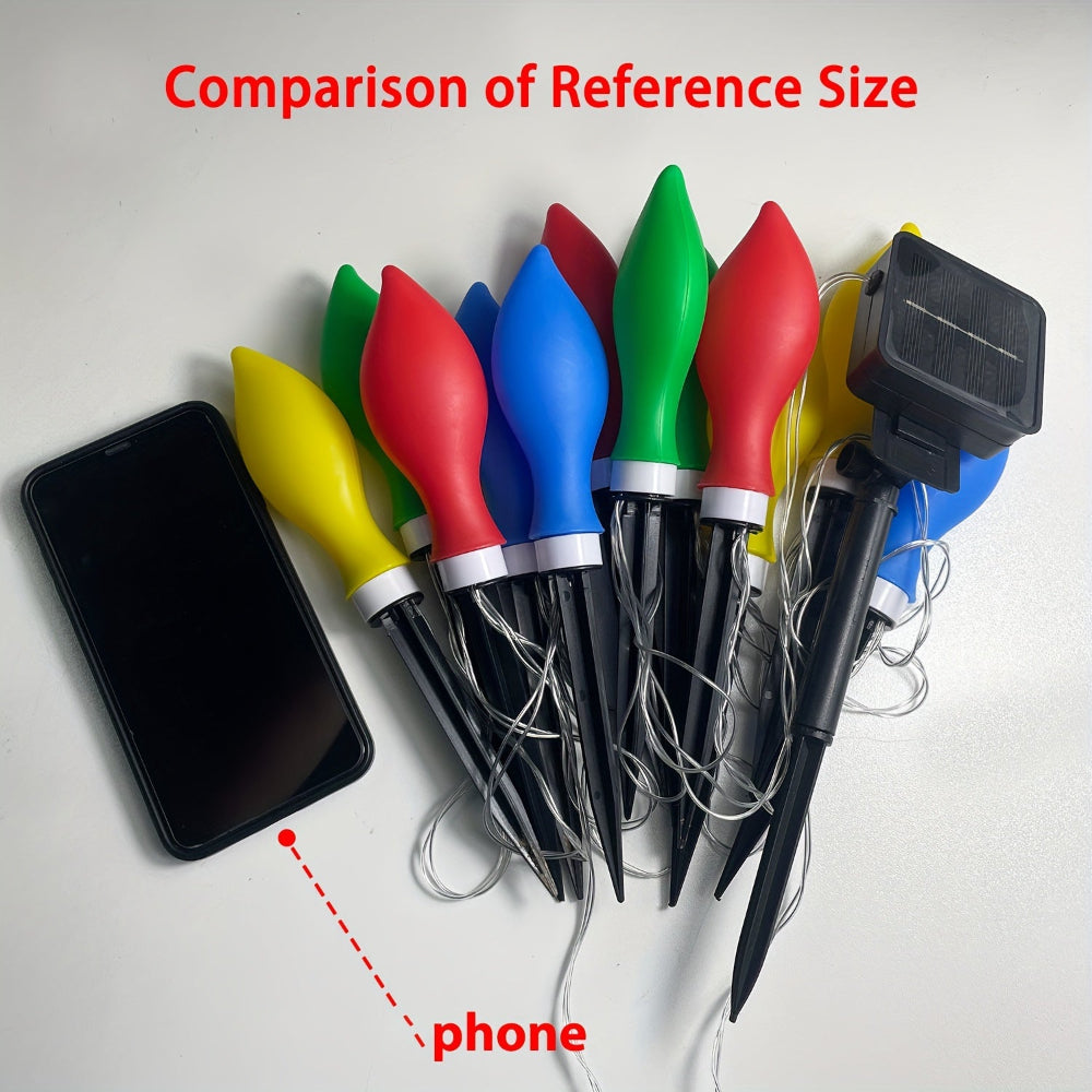 Solar Christmas Lights Outdoor Lights Color Changing Flame Path Set