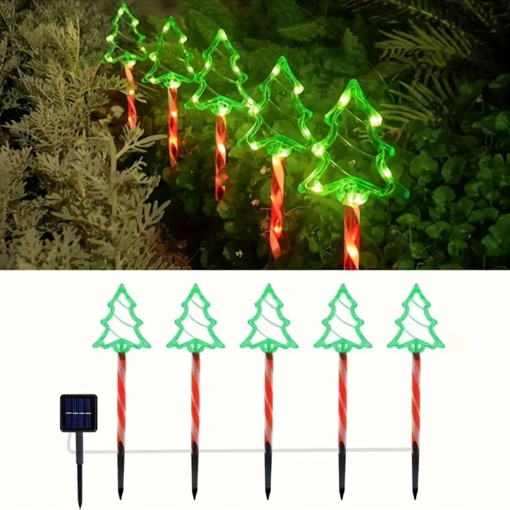 Solar Christmas Lights Outdoor Tree Pathway Stakes Garden Decor