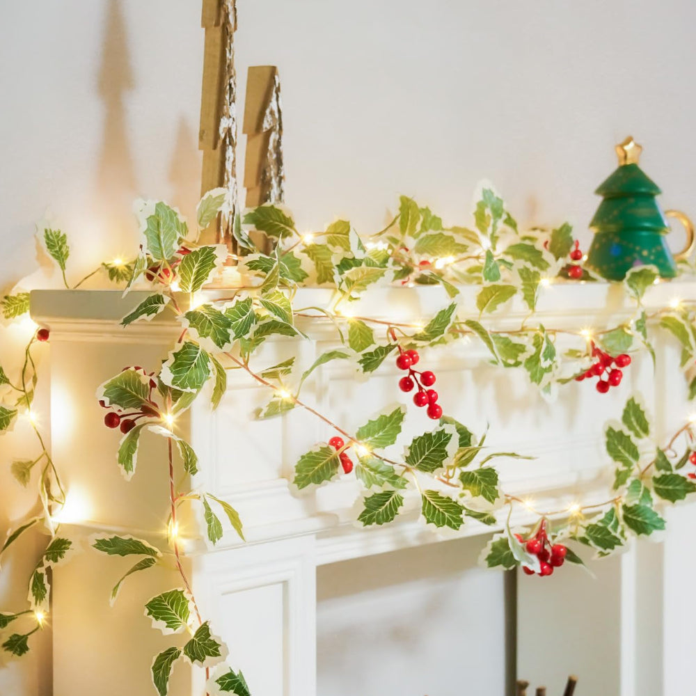 Christmas Decorations Indoor LED Vine Garland Ivy String Lights Decor
