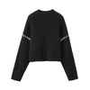 Women's Oversized Sweater - Chic Comfort with Unique Contrast Knits