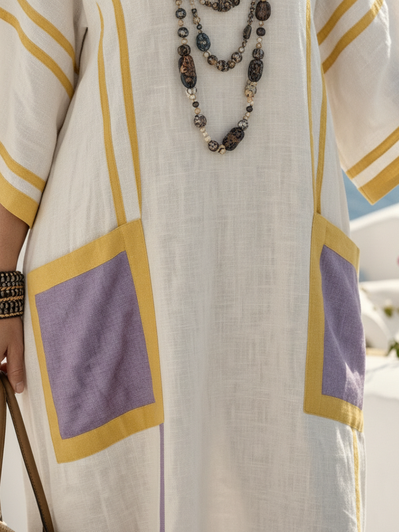 Zafira | V Neck Short Sleeve Pocket Maxi Dress