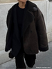 Vintage Oversized Leather Jacket - Luxurious Shearling & Timeless Style