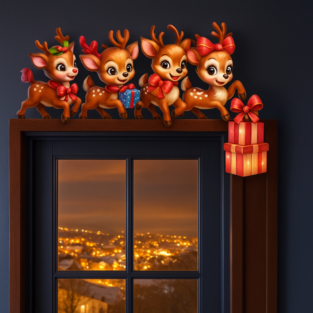 Wall Art Christmas Decorations Santa’s Reindeer Door Frame Decor