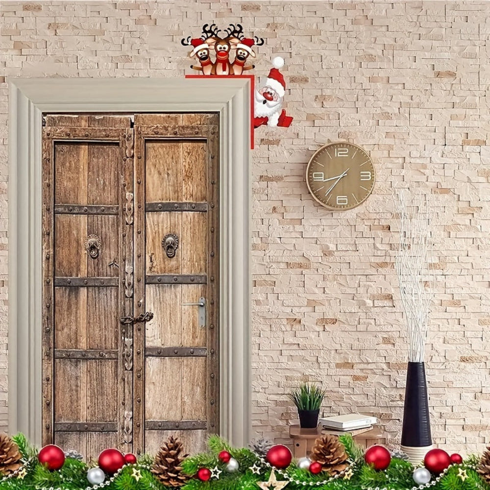 Wall Decor Christmas Santa’s Reindeer Door Frame Holiday Accent