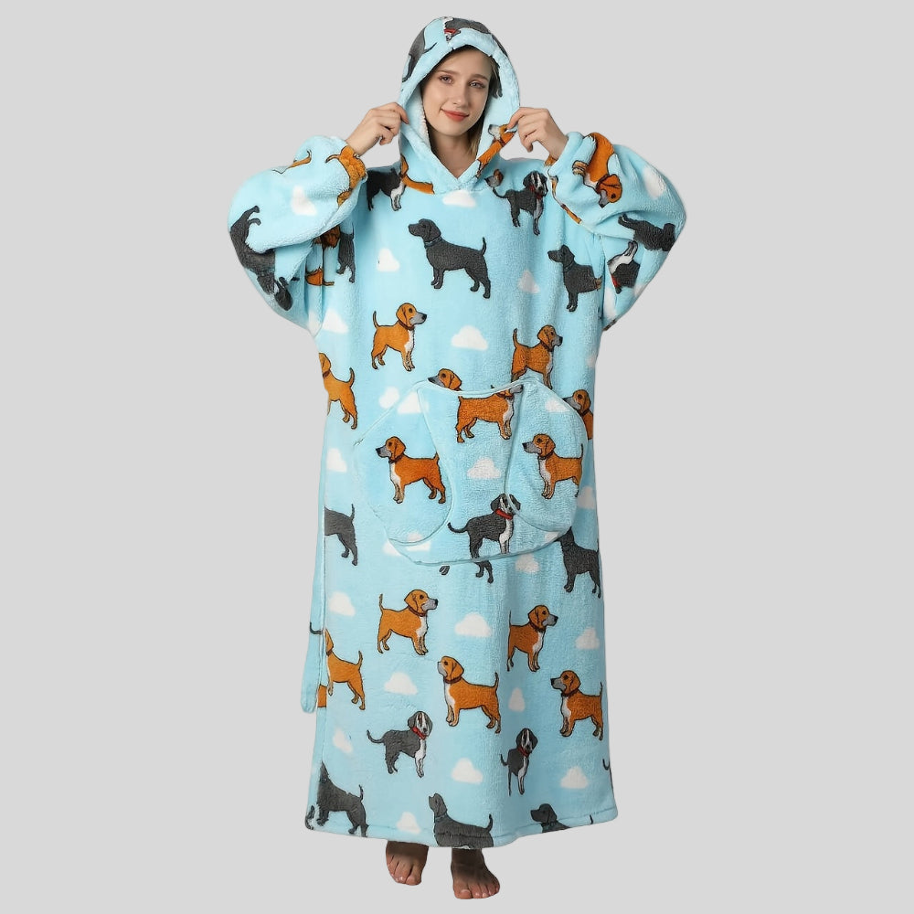 Women’s Oversized Warm Blanket Hoodie - Cozy Christmas Wearable