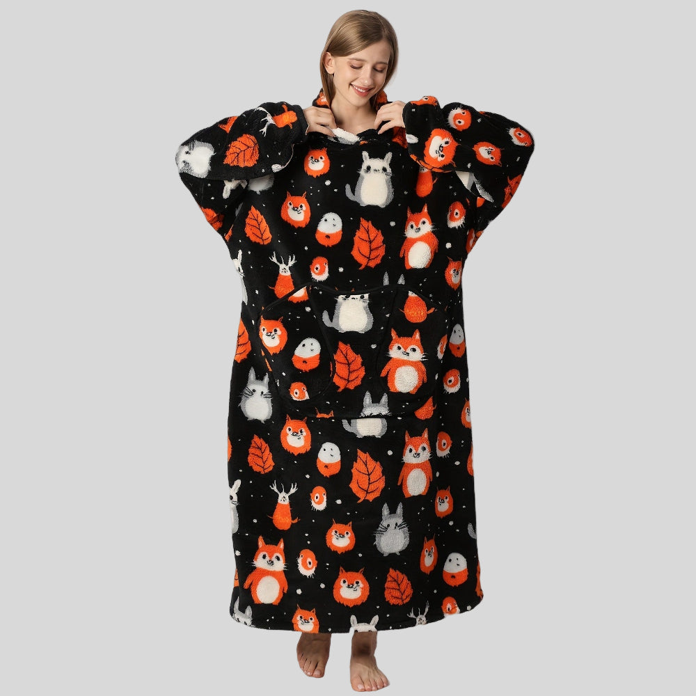Women’s Oversized Warm Blanket Hoodie - Cozy Christmas Wearable