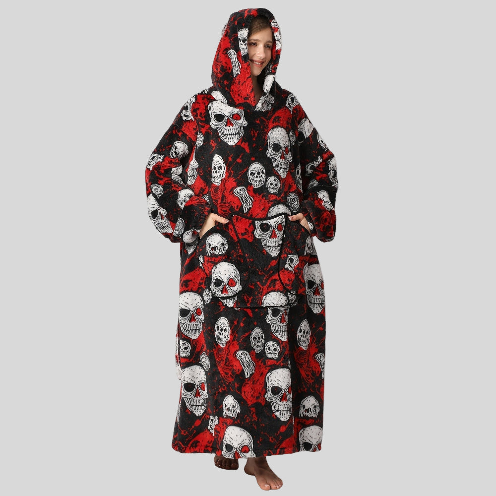 Women’s Oversized Warm Blanket Hoodie - Cozy Christmas Wearable