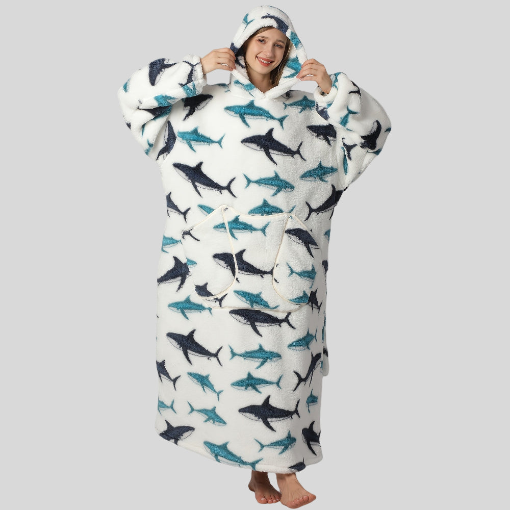 Women’s Oversized Warm Blanket Hoodie - Cozy Christmas Wearable