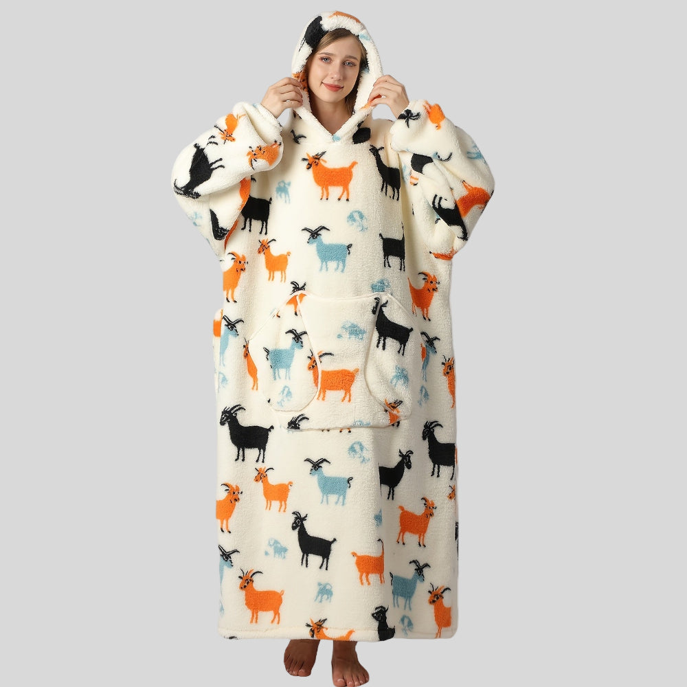 Women’s Oversized Warm Blanket Hoodie - Cozy Christmas Wearable