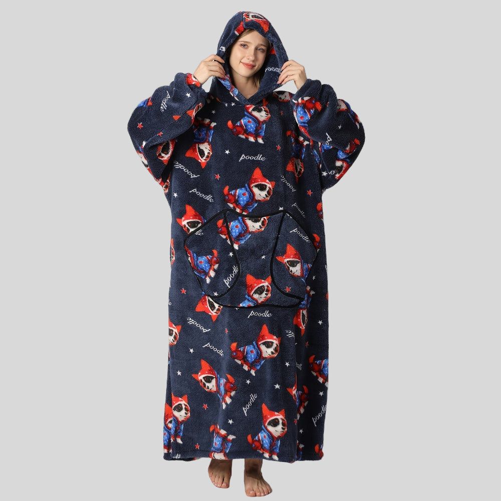 Women’s Oversized Warm Blanket Hoodie - Cozy Christmas Wearable