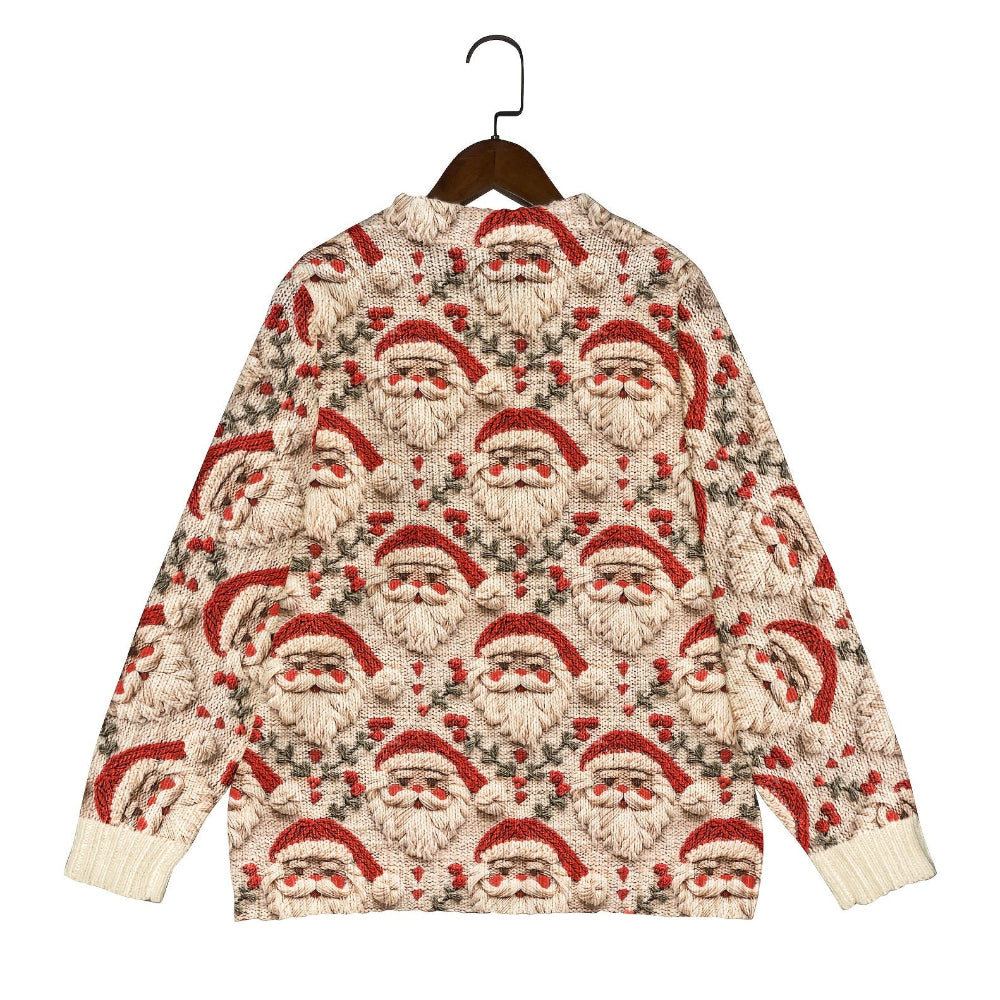 Women’s Santa Knit Christmas Cardigan - Ugly Christmas Sweater