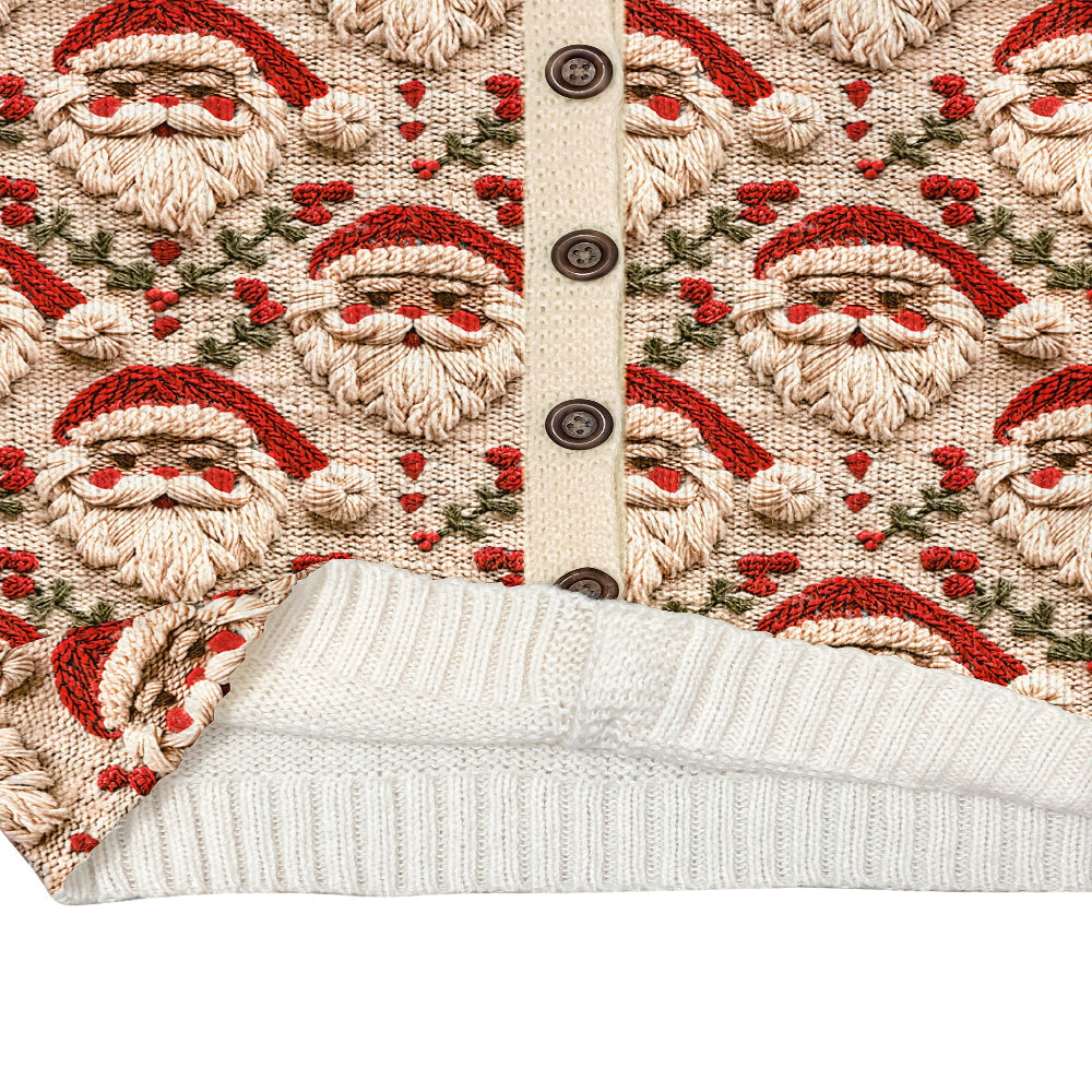 Women’s Santa Knit Christmas Cardigan - Ugly Christmas Sweater