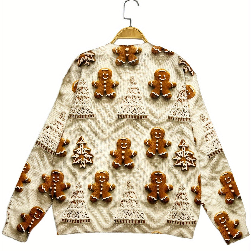 Women’s Ugly Christmas Sweater - Gingerbread Funny Holiday Knit