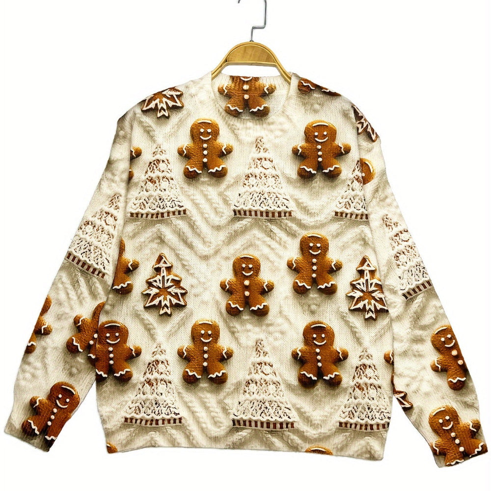 Women’s Ugly Christmas Sweater - Gingerbread Funny Holiday Knit