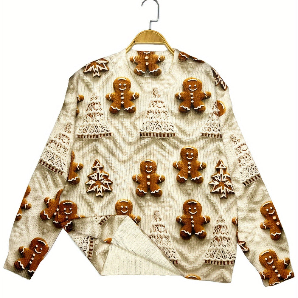 Women’s Ugly Christmas Sweater - Gingerbread Funny Holiday Knit