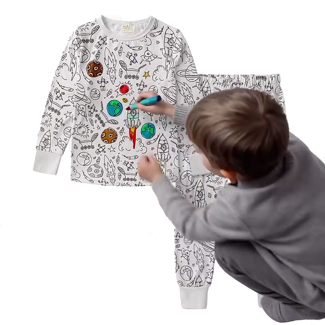 Kids Cozy Christmas Pajama Set Long Sleeve Two Piece