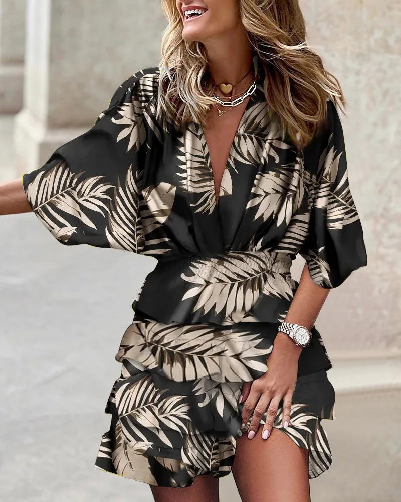 Floral boho dress with wrinkles-elegant and airy summer look