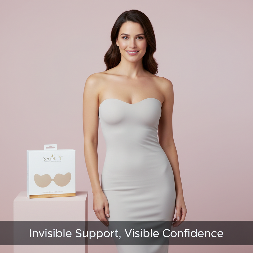 SecretLift™ - Adhesive Silicone Push-Up Bra for Strapless & Backless Outfits (+ FREE Mystery bonus)