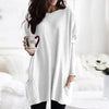 Casual loose long sleeves tunic sweater with bags | Comfortable oversized top for ladies