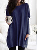 Casual loose long sleeves tunic sweater with bags | Comfortable oversized top for ladies