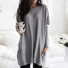 Casual loose long sleeves tunic sweater with bags | Comfortable oversized top for ladies