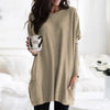 Casual loose long sleeves tunic sweater with bags | Comfortable oversized top for ladies