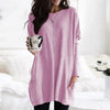 Casual loose long sleeves tunic sweater with bags | Comfortable oversized top for ladies