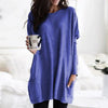Casual loose long sleeves tunic sweater with bags | Comfortable oversized top for ladies