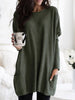 Casual loose long sleeves tunic sweater with bags | Comfortable oversized top for ladies