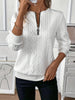 Chic cable -knitting sweater with zipper | Casual long sleeve pullover