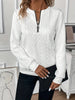 Chic cable -knitting sweater with zipper | Casual long sleeve pullover