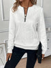 Chic cable -knitting sweater with zipper | Casual long sleeve pullover