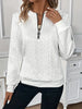Chic cable -knitting sweater with zipper | Casual long sleeve pullover