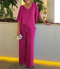 Comfortable wide trousers set for simple style