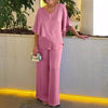 Comfortable wide trousers set for simple style