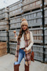 Ladies casual waffle knitted sweater | Soft and comfortable long sleeve pullover for autumn