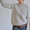 Ladies knitted sweater with structure Round neck, long sleeves, loose fit