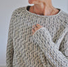 Ladies knitted sweater with structure Round neck, long sleeves, loose fit
