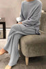Ladies ribbed knitted lounge set | Oversized sweater, wide pants, casual fit